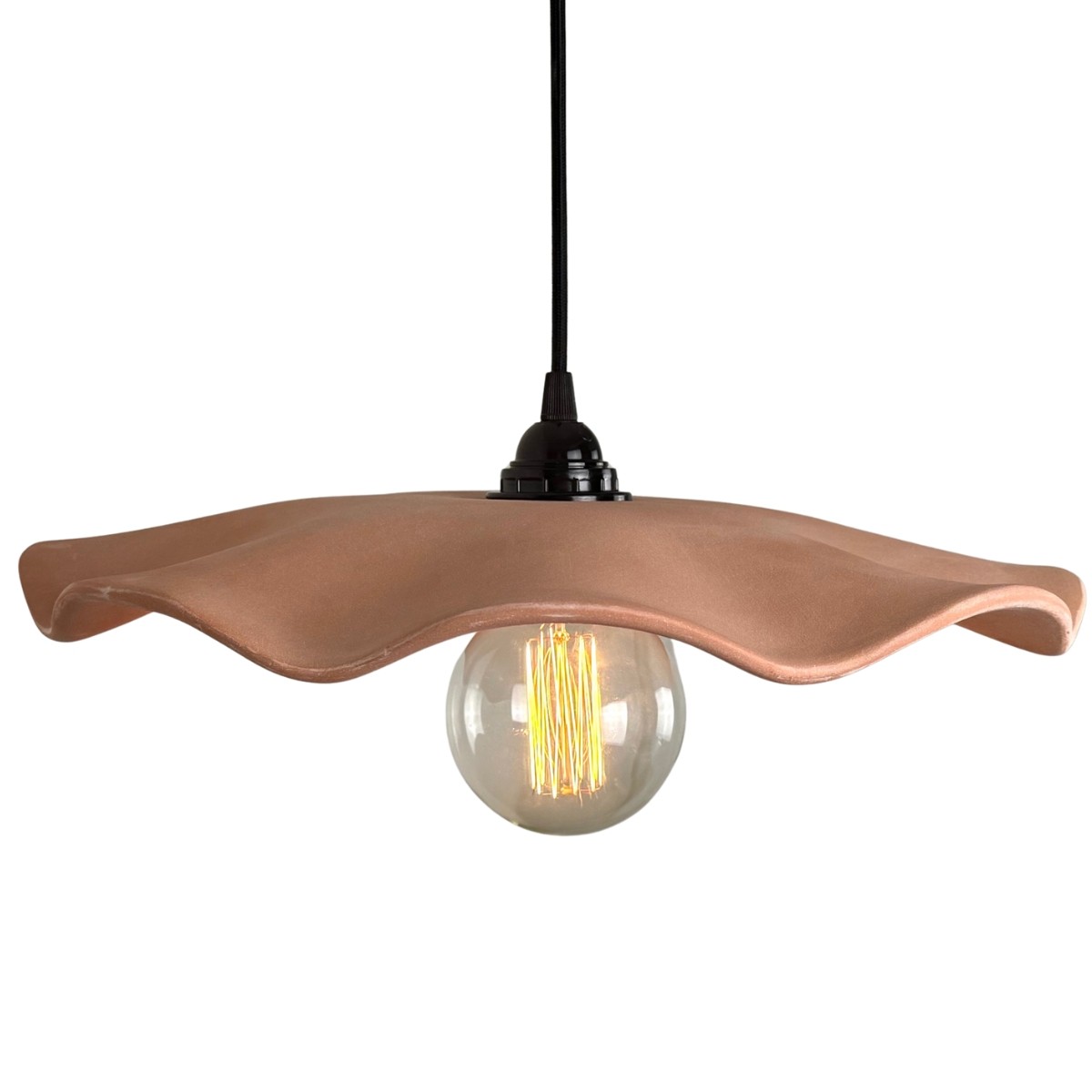 Suspension en terre cuite ondulée, NOOR NOIR beige, GERARD LAMY