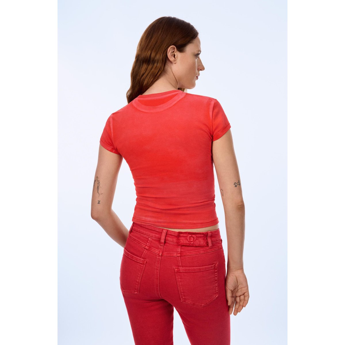 T-shirt slim brillante rouge, DESIGUAL
