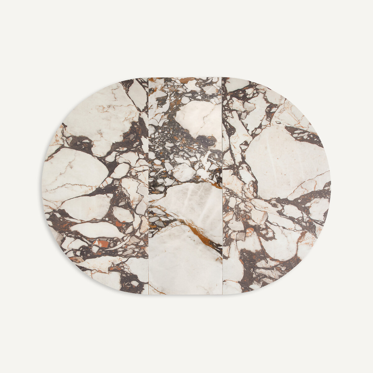 Plateau de table rond, extensible, en céramique, diamètre 135 à 180 cm, EXTENDO céramique marbre brique, AM.PM