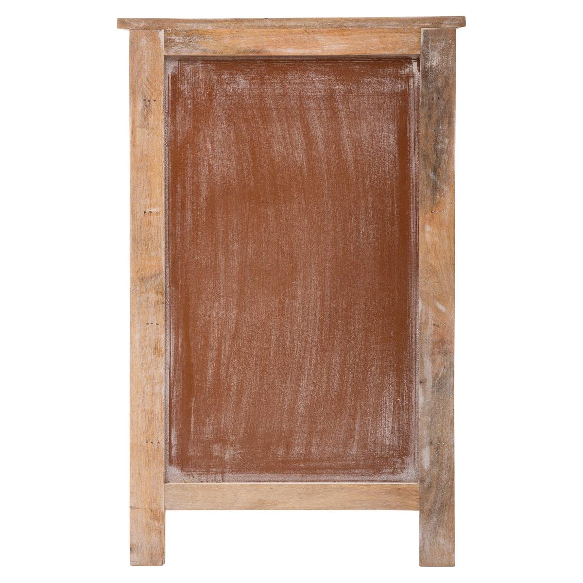 Commode chiffonnier 4 tiroirs bois de manguier sculpté main SHIREL beige, ATMOSPHERA