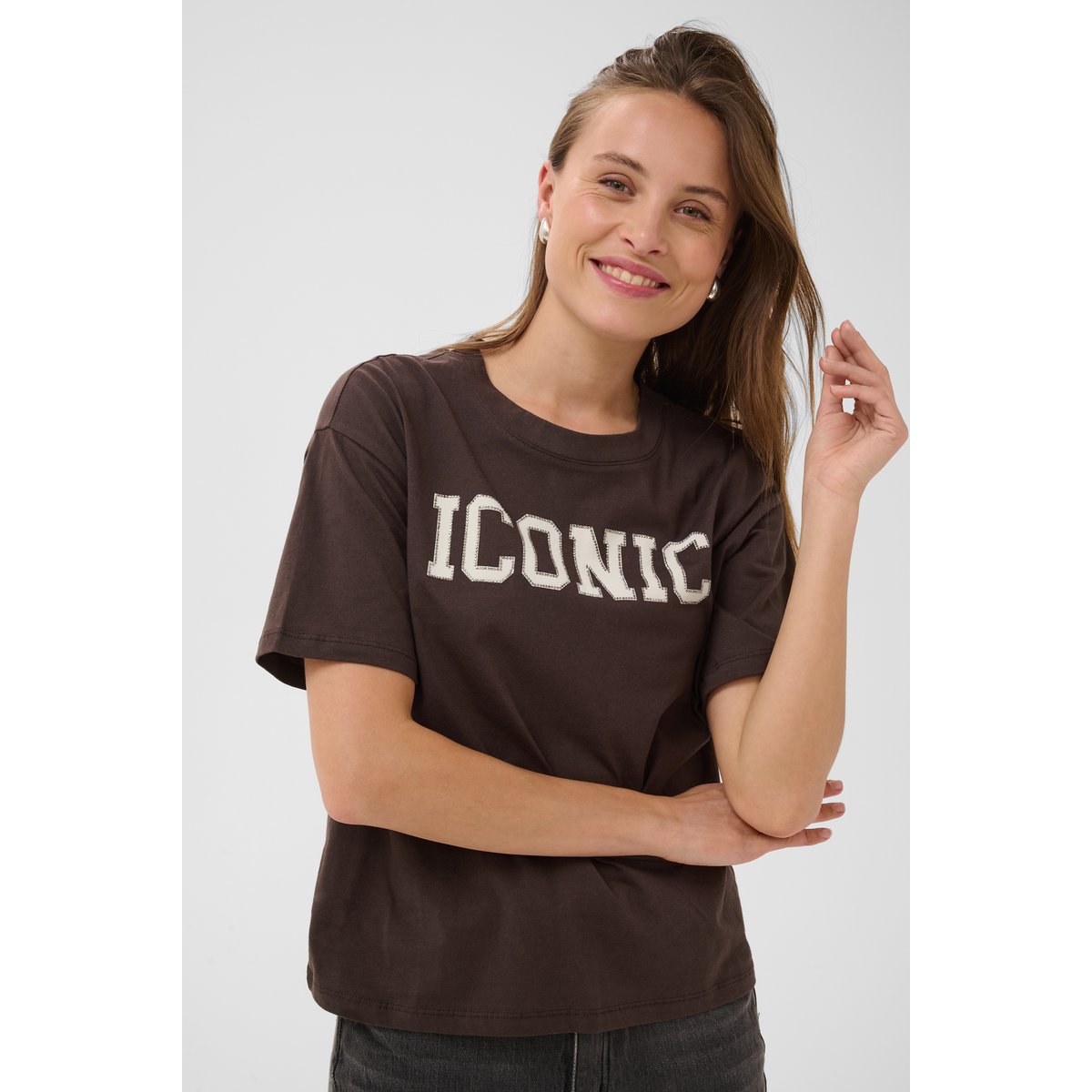 T-shirt à manches courtes marron coffee bean, KAFFE