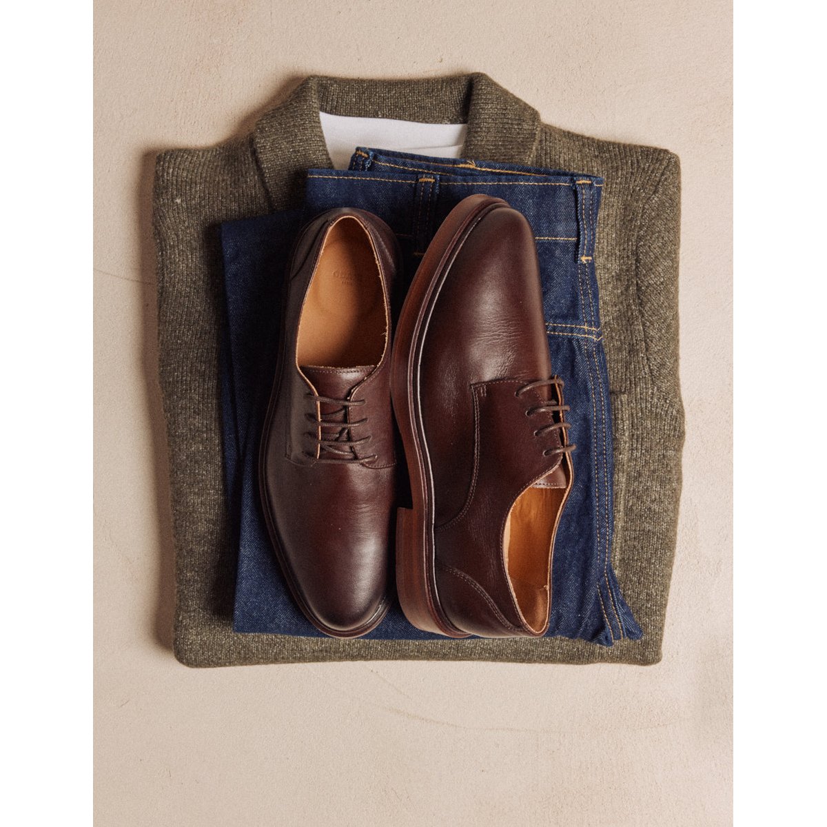 Derbies EDGAR cuir marron, ODAJE