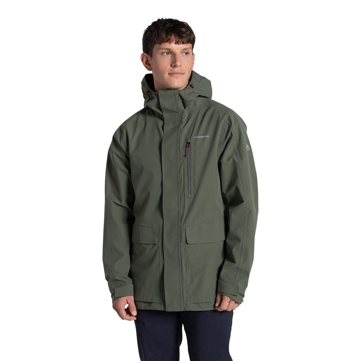 Veste imperméable à capuche LORTON kaki foncé, CRAGHOPPERS