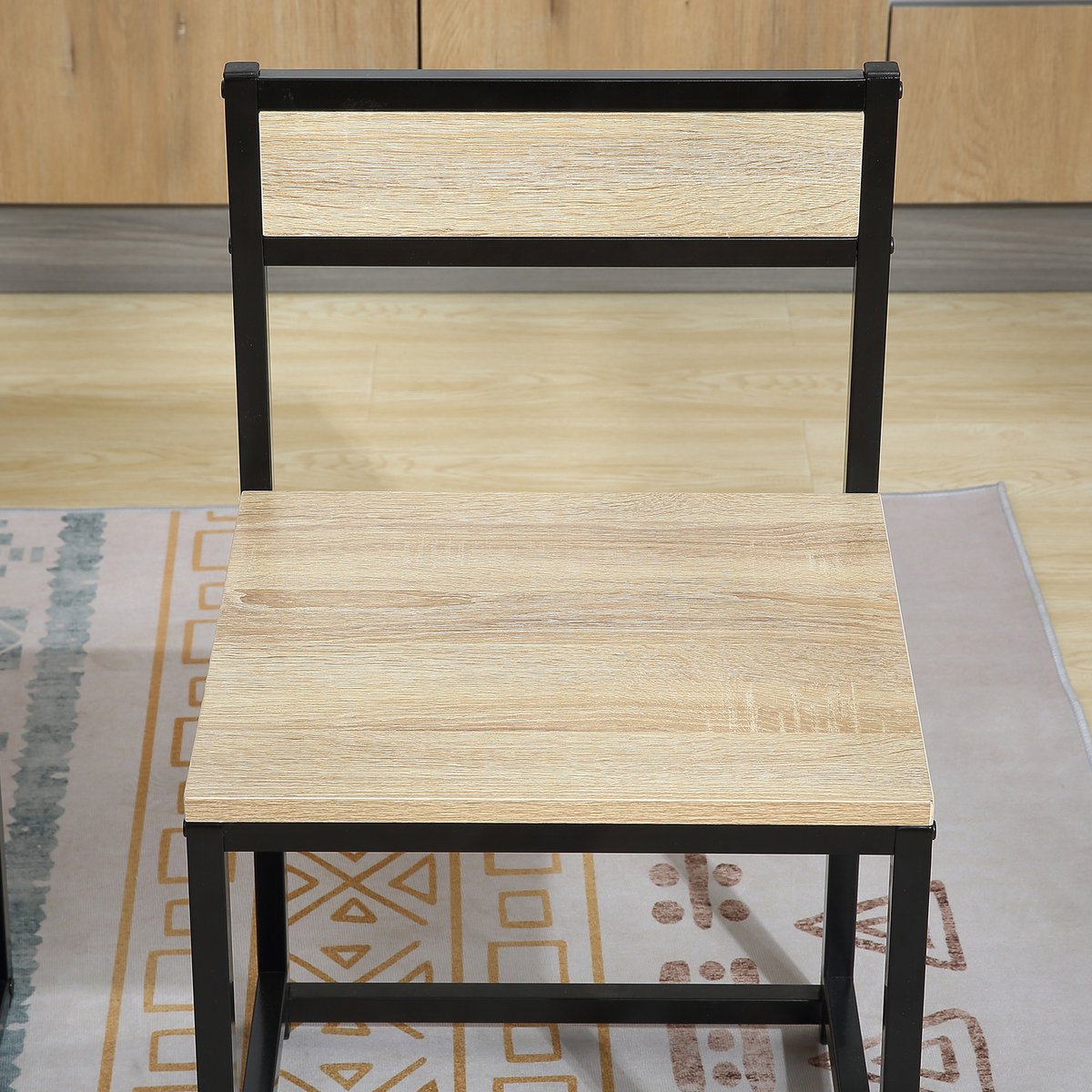 Ensemble de table à manger Panneau de bois naturel, noir, HOMCOM