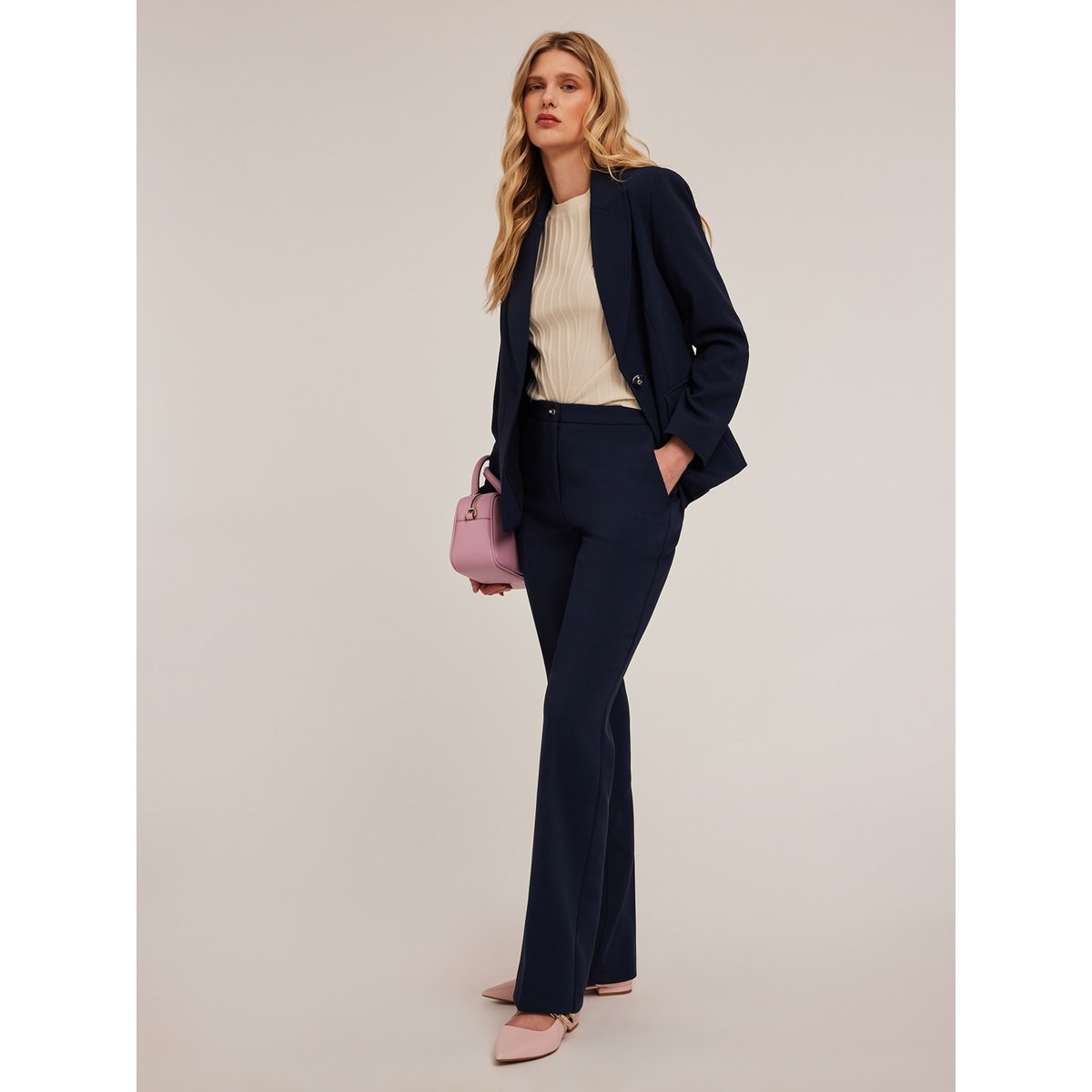 Pantalon Palazzo avec pli repassé bleu, MOTIVI