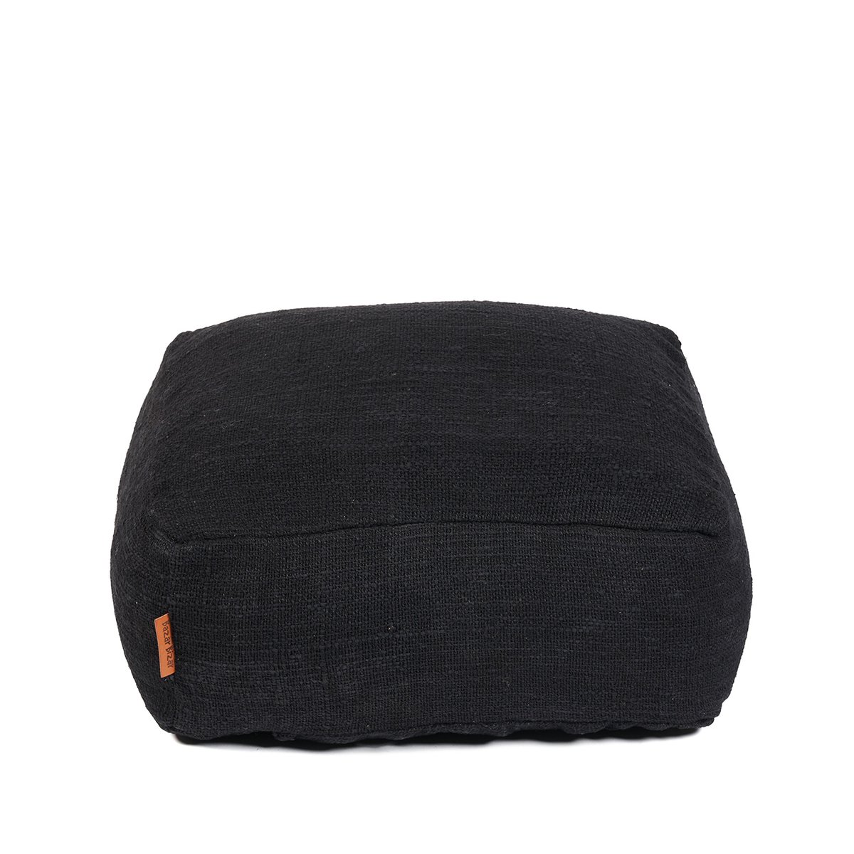 Pouf en coton COMFY noir, BAZAR BIZAR