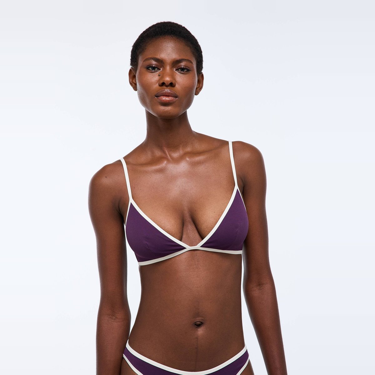 Haut de maillot de bain CROISIERE aubergine, MONOPRIX