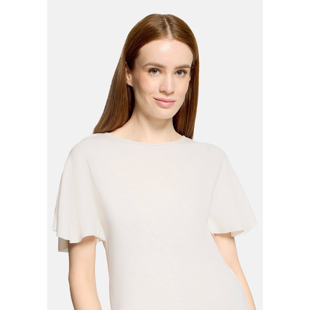 Pull-over en maille à manches à ailettes blanc, CARTOON