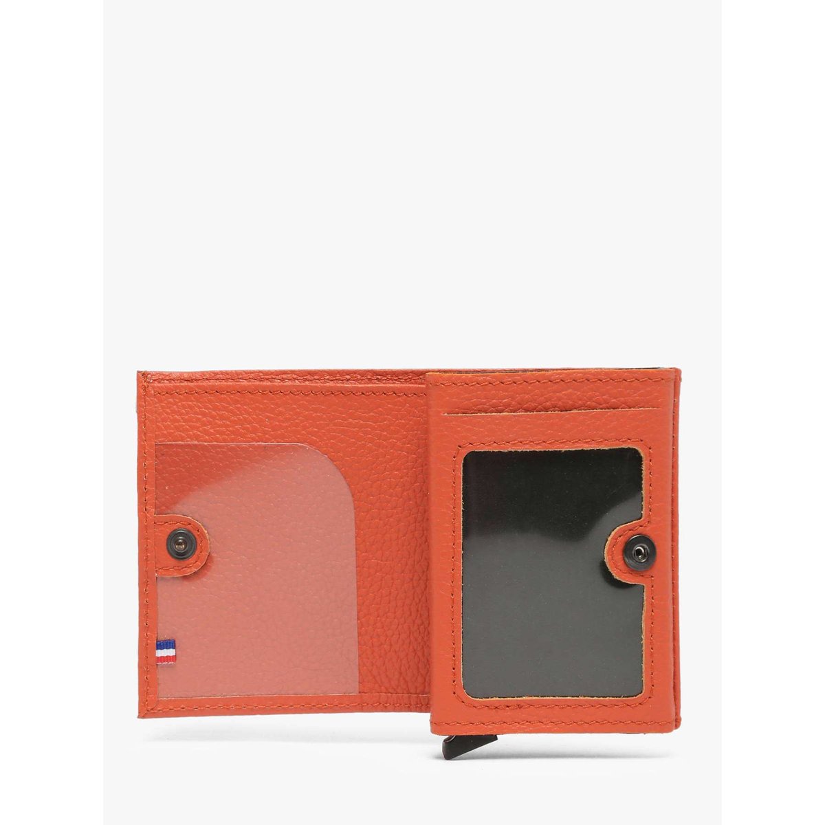 Porte-cartes cuir orange, ETRIER