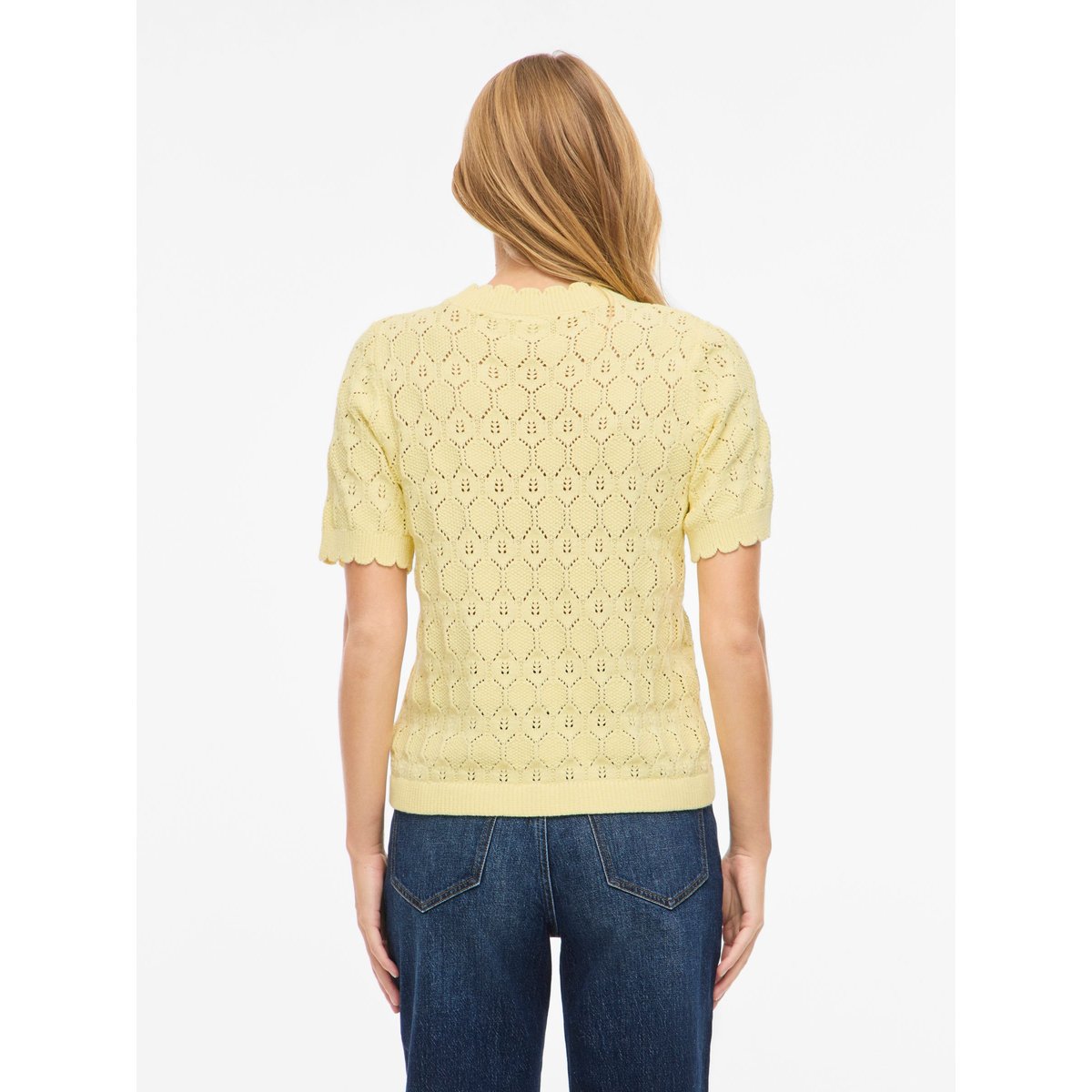 Top En Maille pastel yellow, VILA