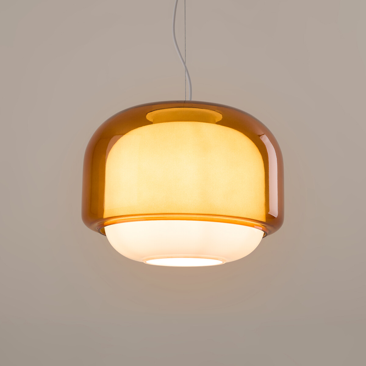 Hanglamp van gekleurd glas Ø30,5 cm, KINOKO donker oranje, LA REDOUTE INTERIEURS