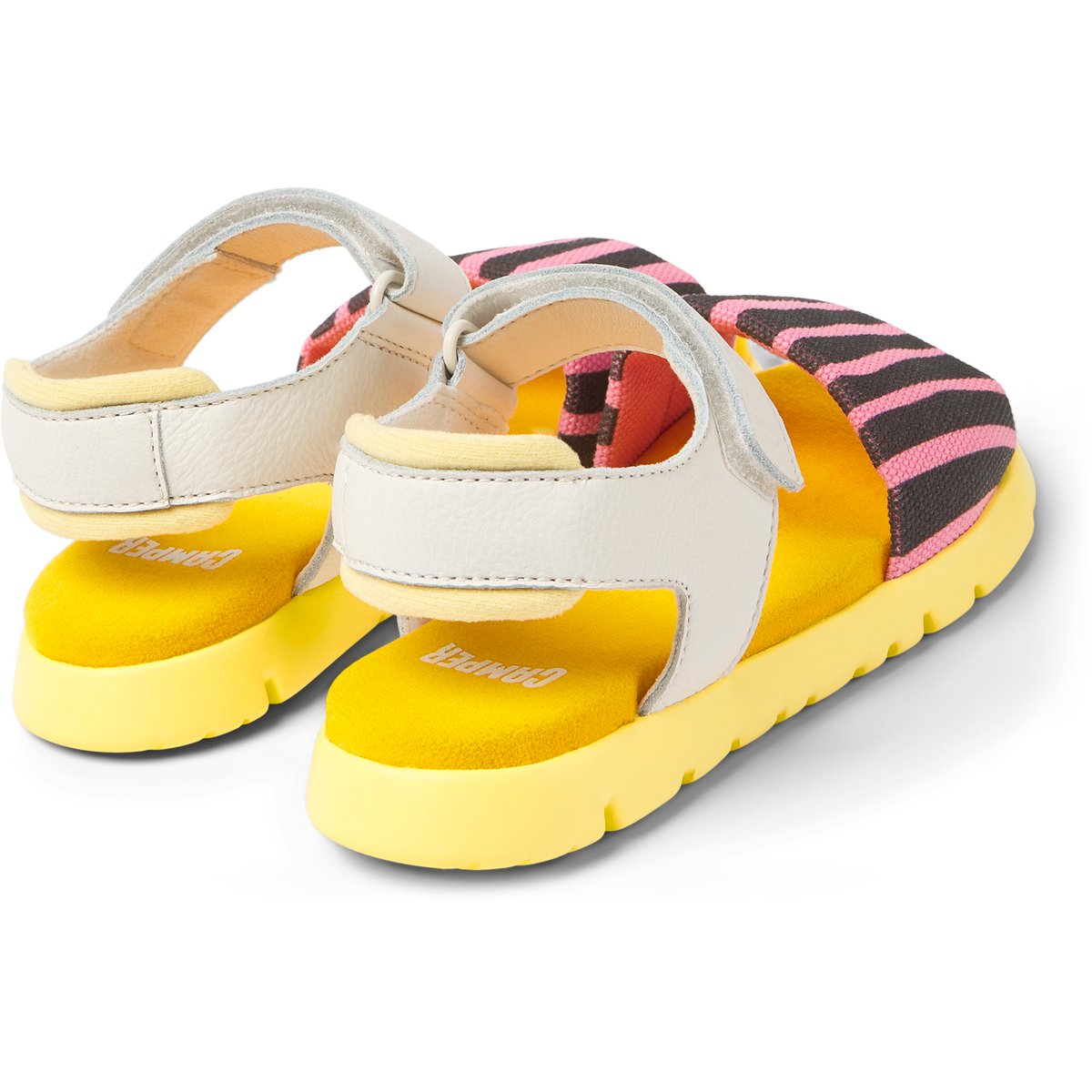 Sandales Oruga cuir jaune / blanc / rose, CAMPER