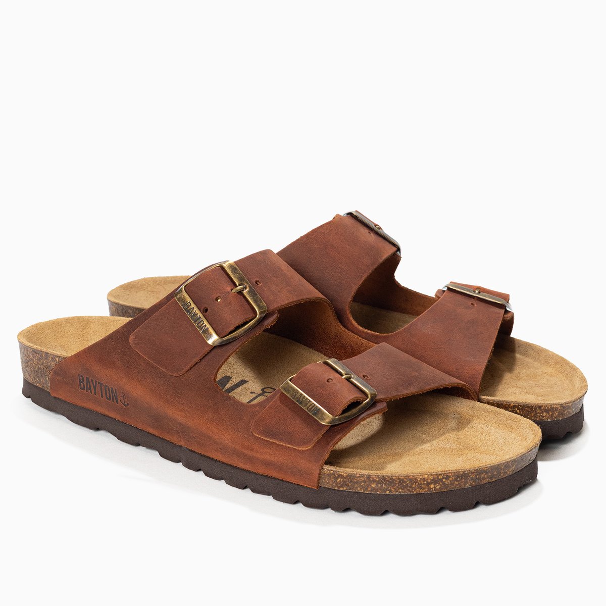 Sandales en cuir ATLAS marron, BAYTON
