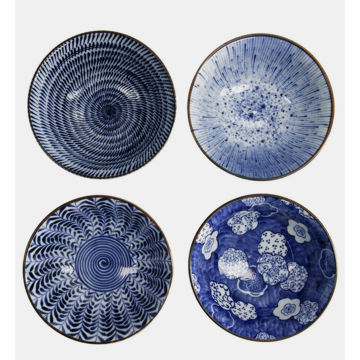 Coffret de 4 bols tayo bleu et blanc, TOKYO DESIGN STUDIO