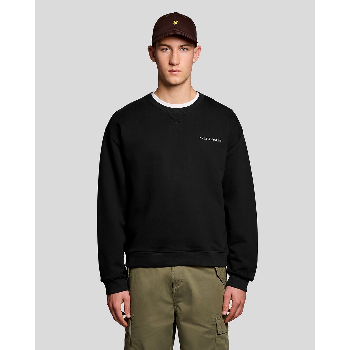 Sweat-shirt épais script noir jais, LYLE & SCOTT