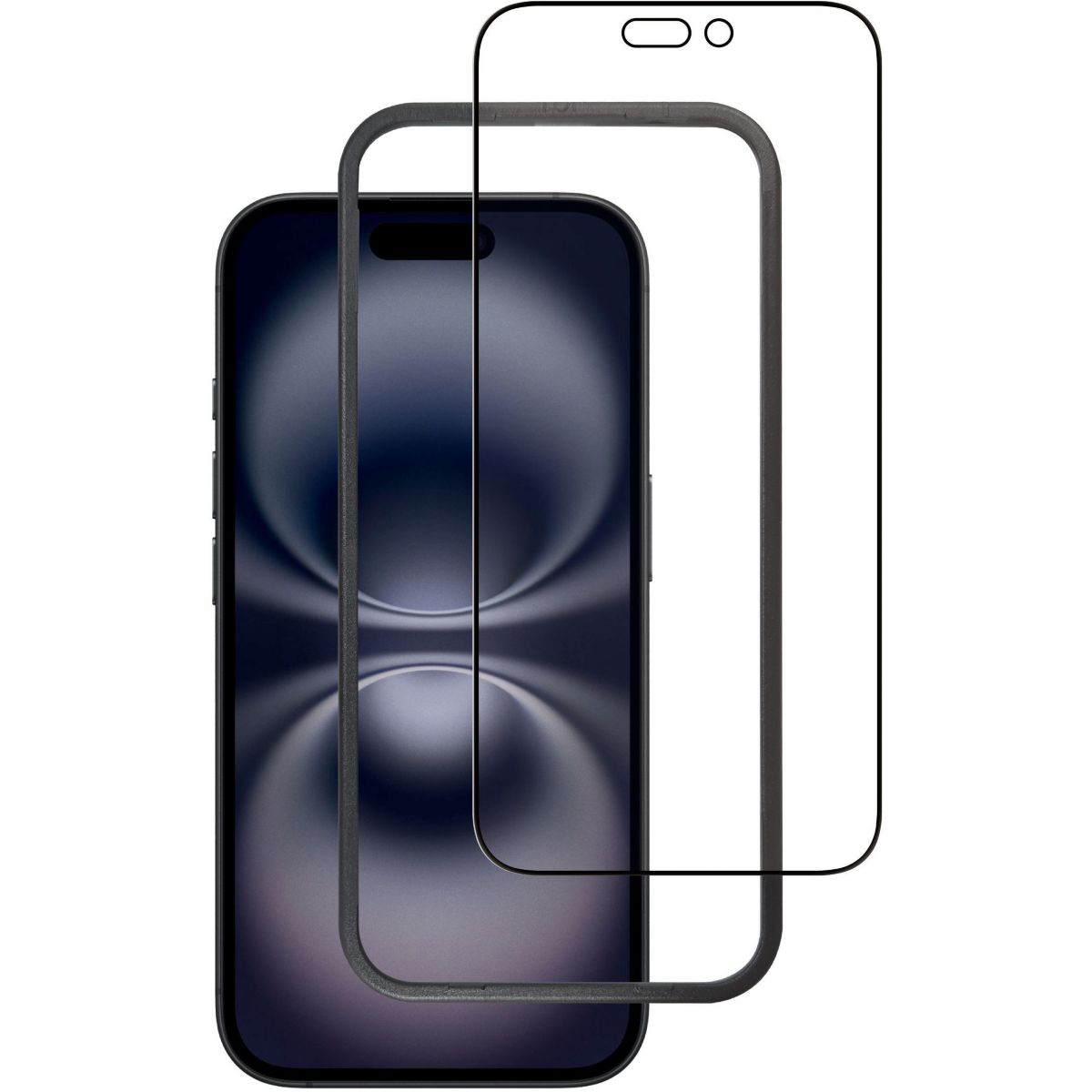 Protège écran iPhone 16 pro /17 anti lumière Bleu couleur unique, ADEQWAT