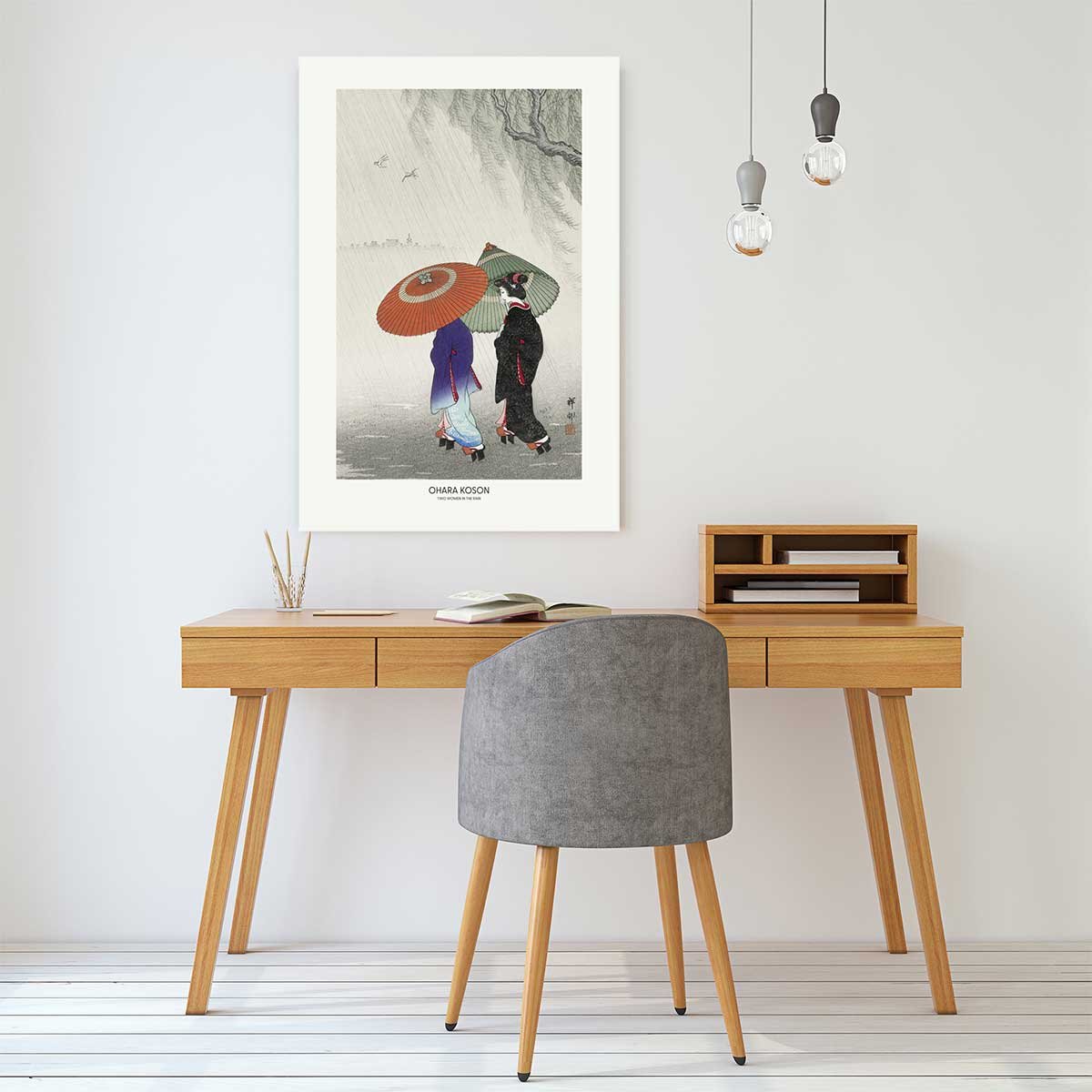 Tableau deux femmes sous la pluie toile imprimée, HEXOA