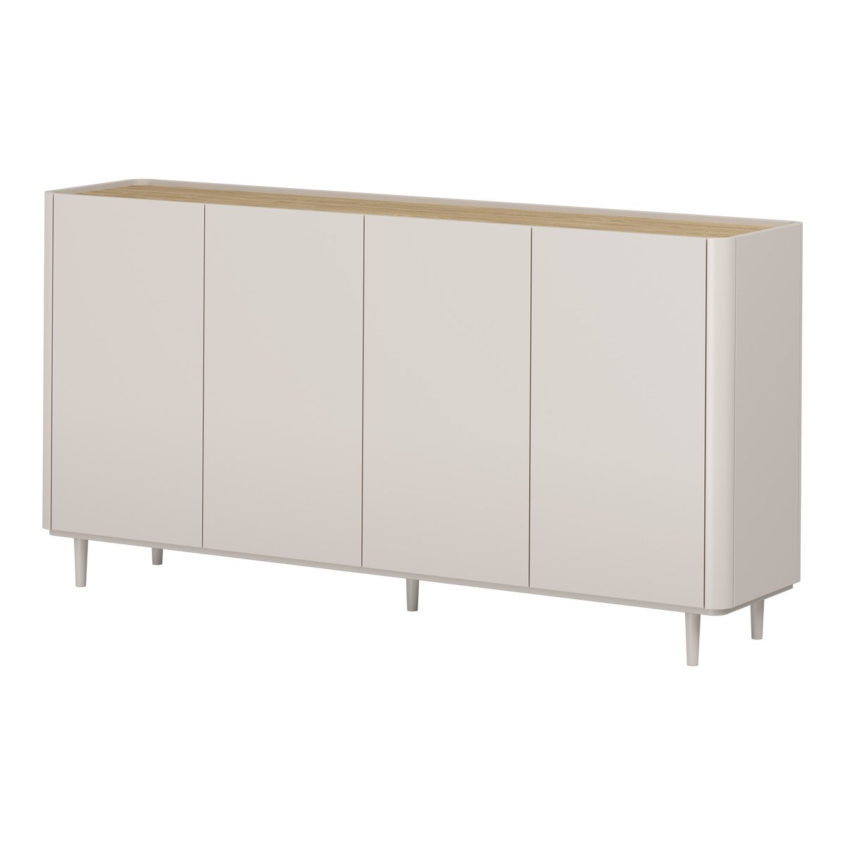 Buffet en 4 portes 200 cm, ANYRA beige, BOBOCHIC