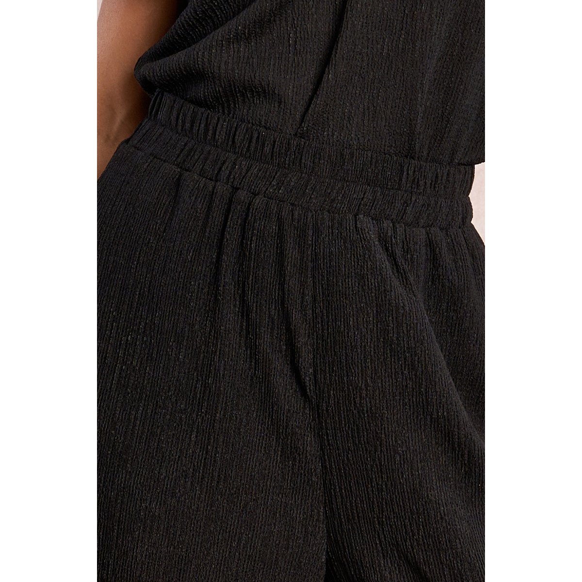 Pantalon droit et fluide en semi-transparence noir, MOLLY BRACKEN