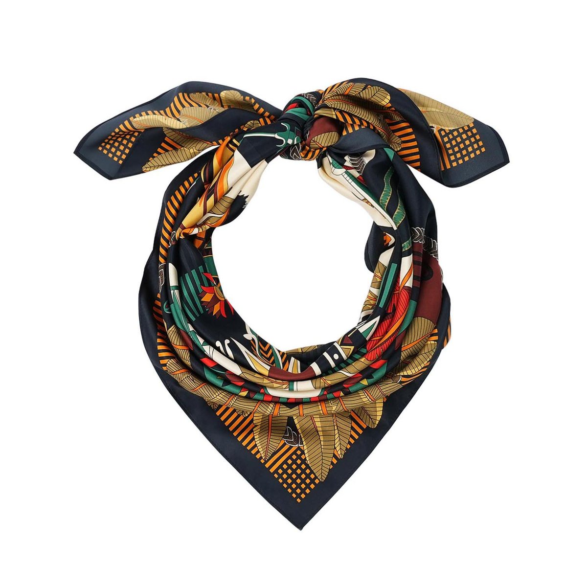 Foulard Medium à motifs MACHU PICHU noir, WILD