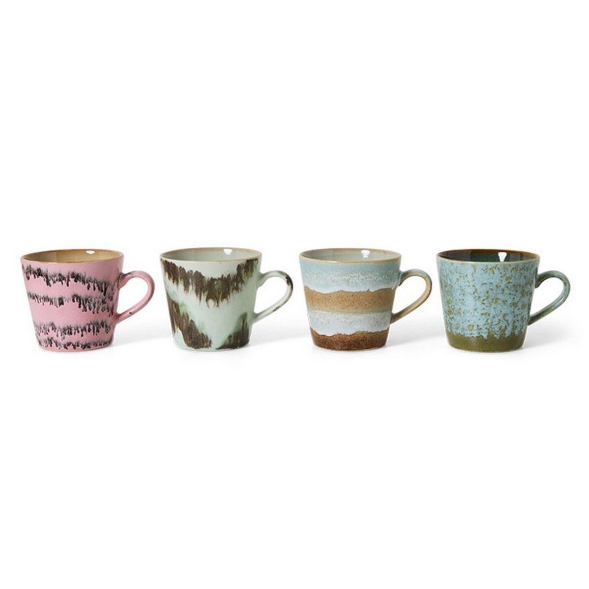 Mugs céramique Dada set de 4 multicolore, HKLIVING