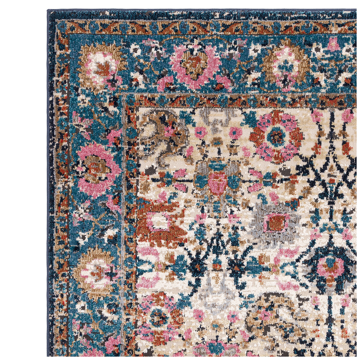 Floral Motif Persian Style Rug blue, ÉDITÉ