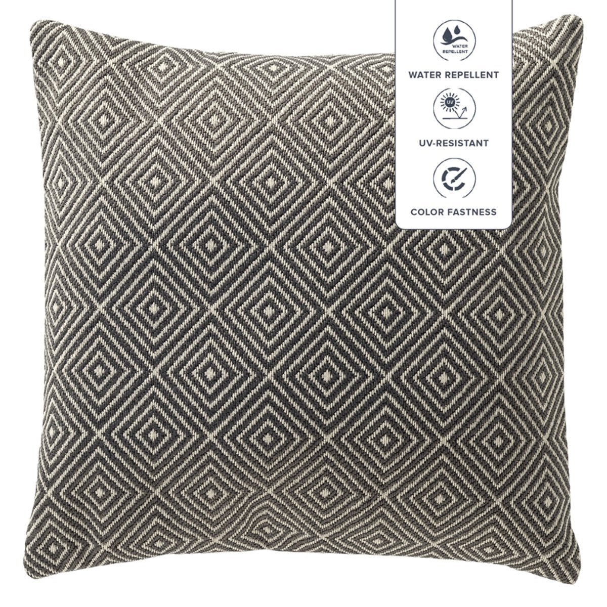 Housse de coussin extérieur Verano anthracite, DUTCH DECOR