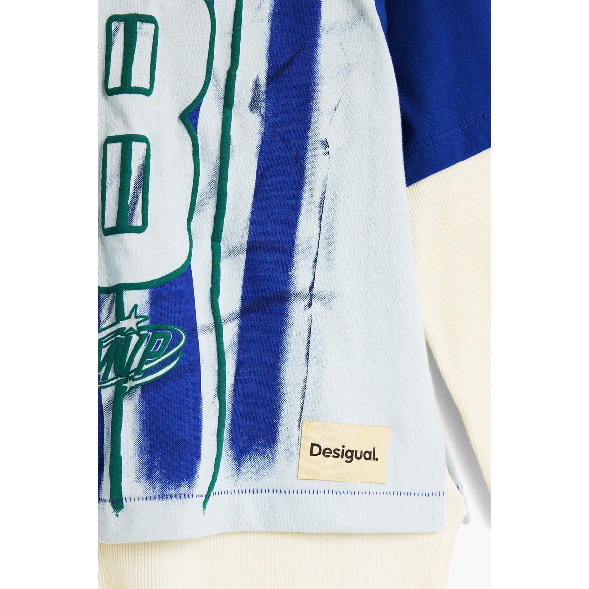 T-shirt à double manche bleu, DESIGUAL