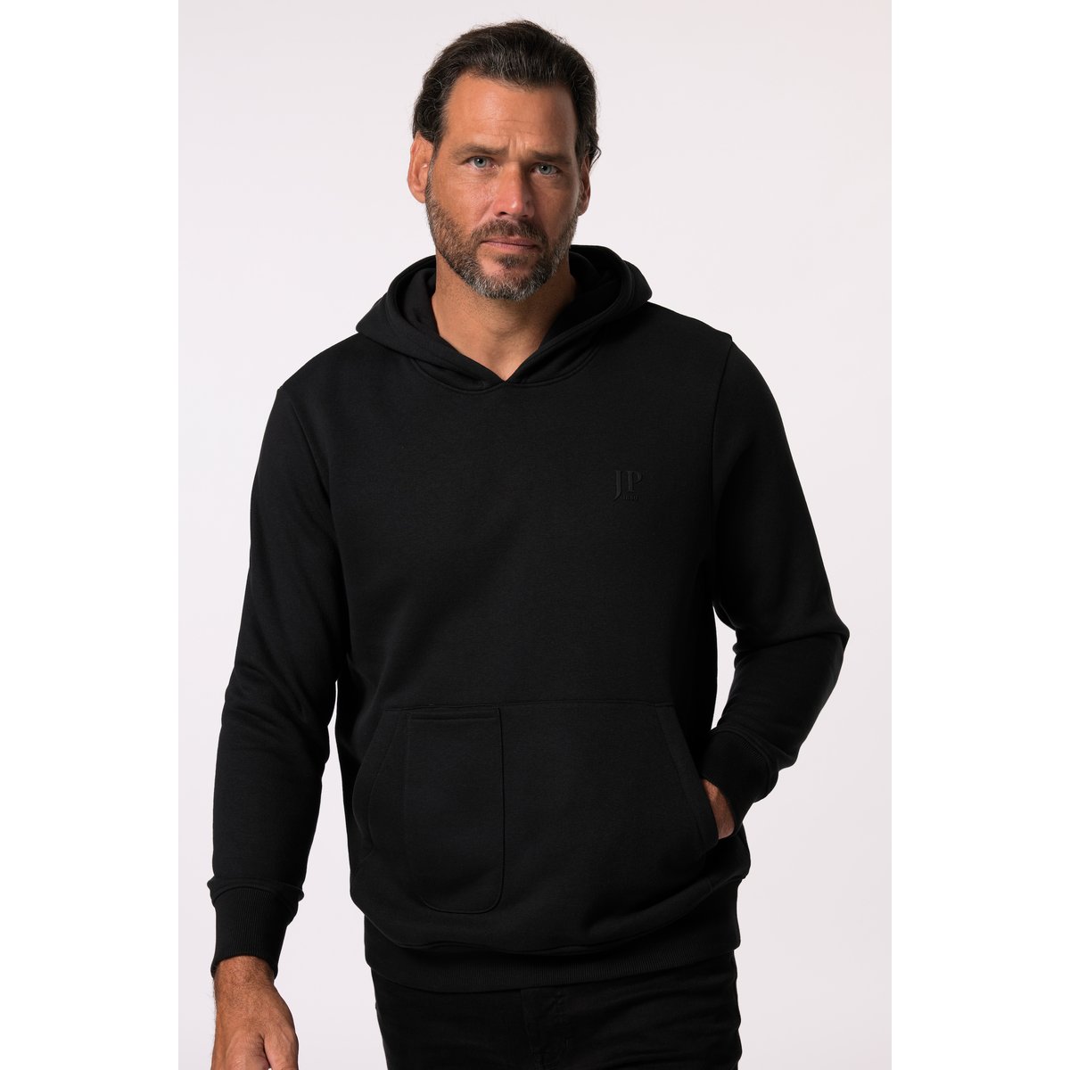 Sweat-shirt à capuche, molleton noir, JP1880