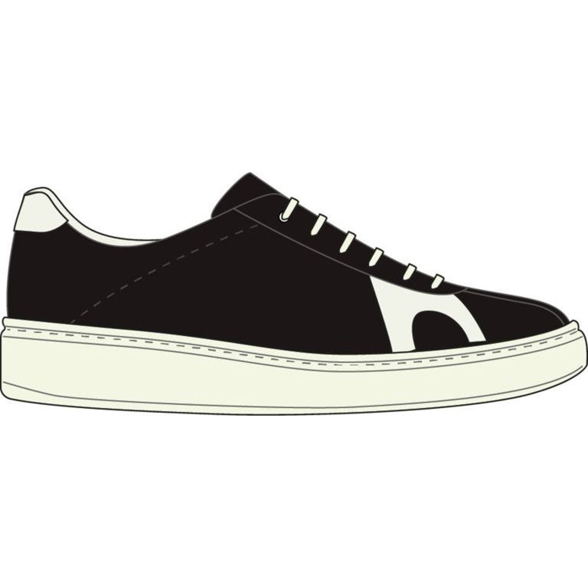 Baskets Cuir Runner K21 noir, CAMPER