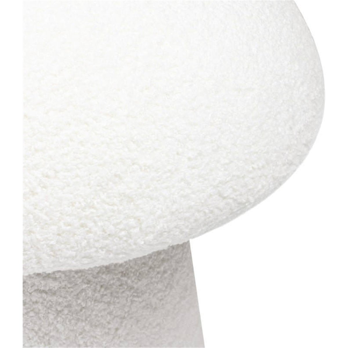 Pouf en tissu bouclé aux formes arrondies blanc, RECOLLECTION