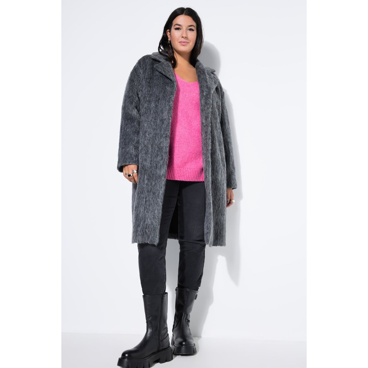 Manteau oversize chiné gris foncé, STUDIO UNTOLD