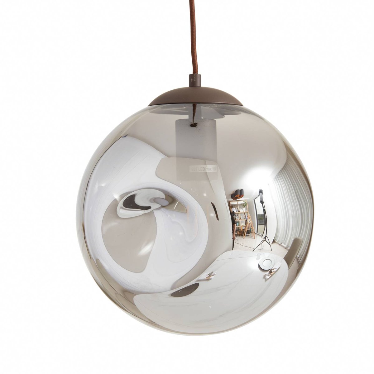 Suspension en verre design, Valentina gris fumé, café, LINDBY