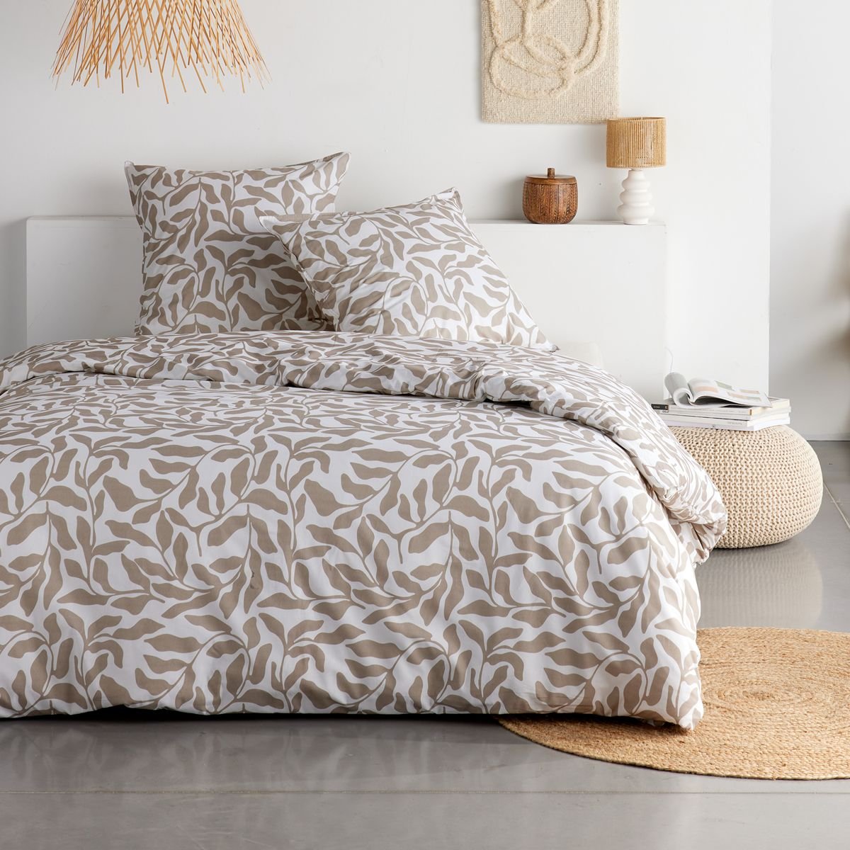 Parure de lit imprimé Floral SUNSHINE LUCAS beige, TODAY