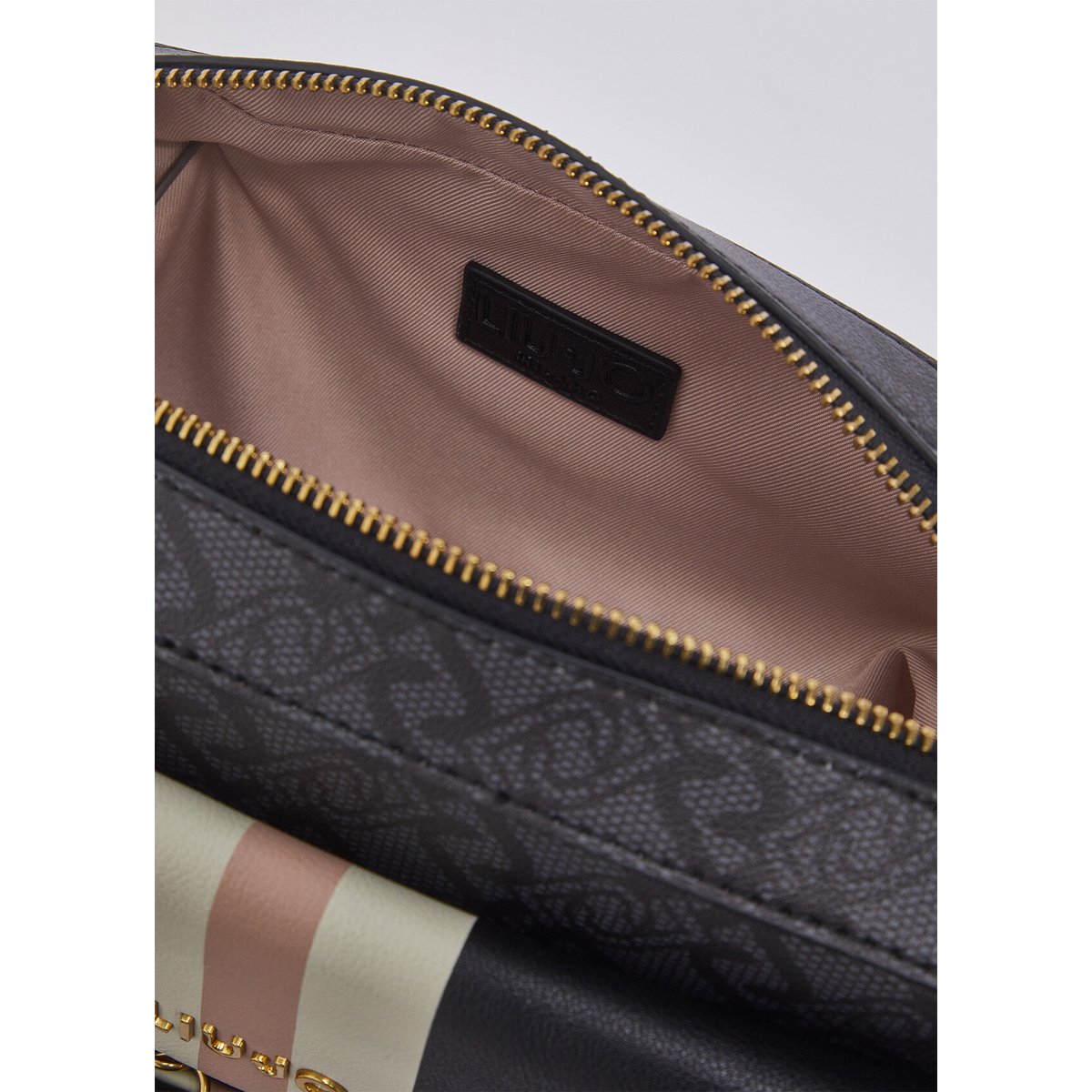 Sac à bandoulière format moyen avec poche noir, LIU JO