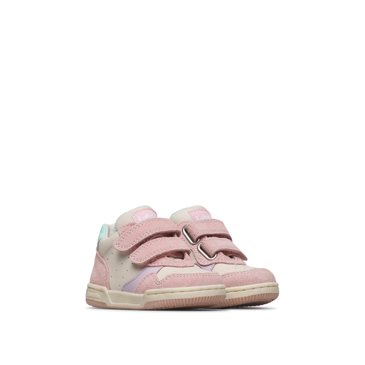 Baskets en cuir et en daim KLIP 4 VL. blanc-rose-, FALCOTTO