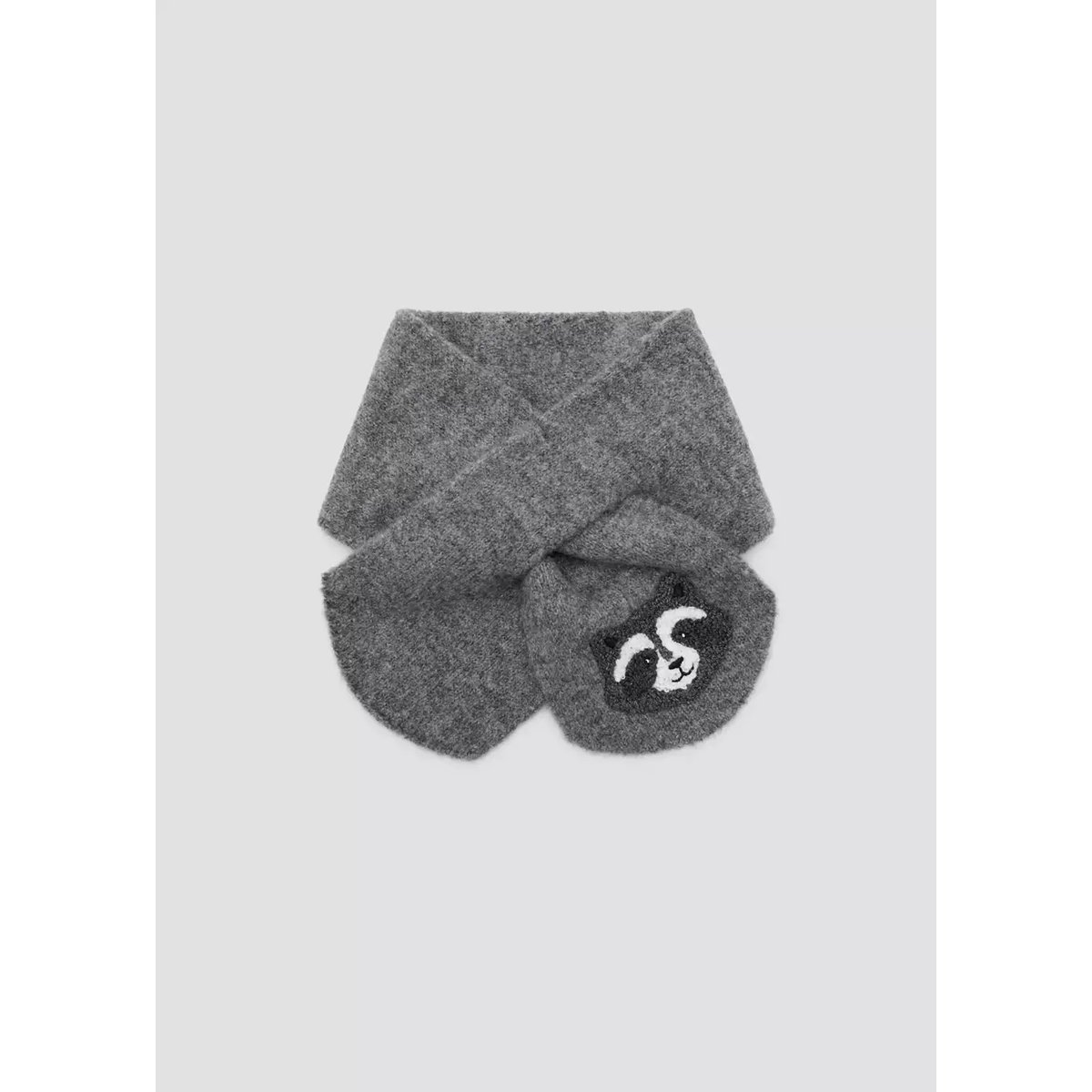 Écharpe en maille détail raton laveur gris, MANGO BABY