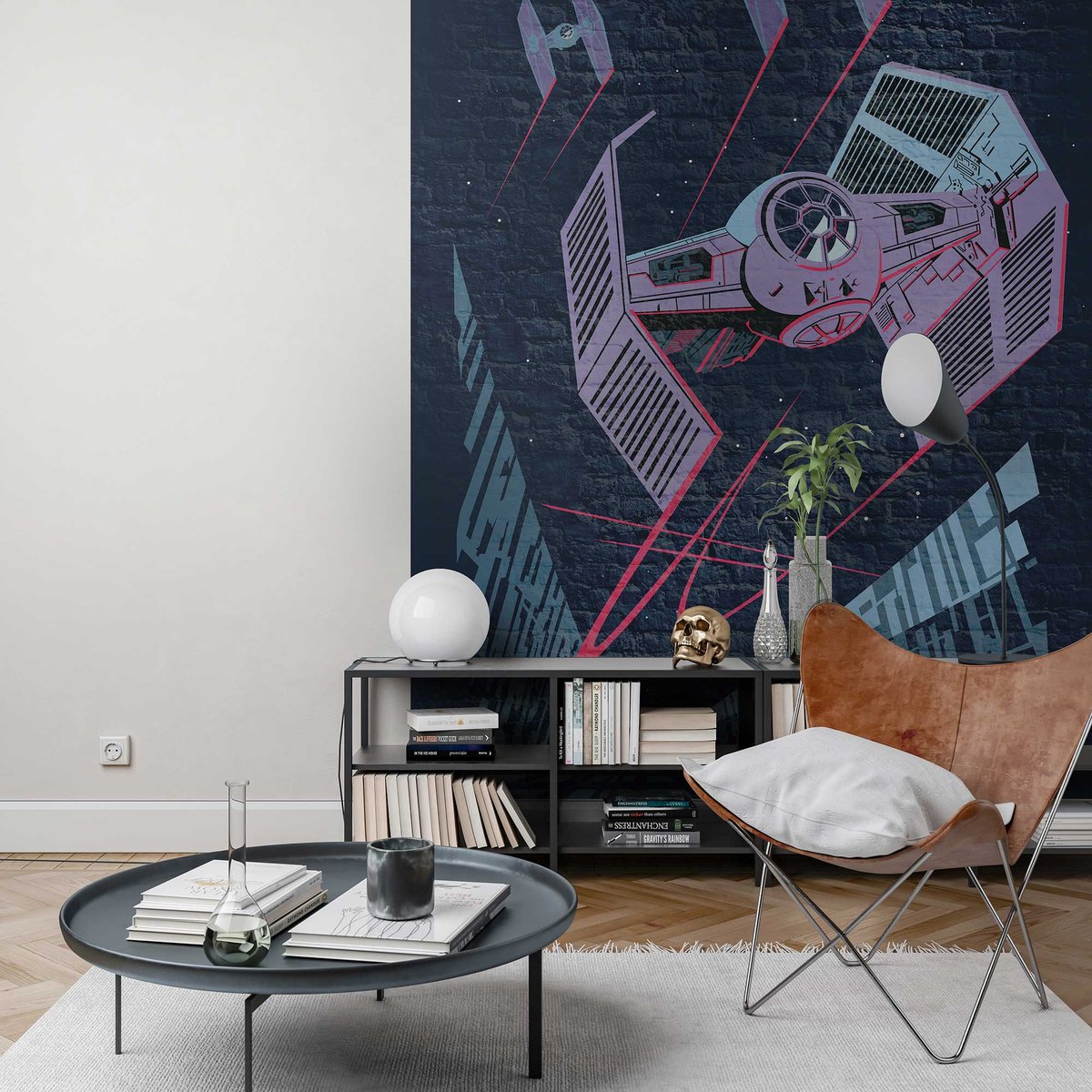Papier peint Komar - Star Wars Classic Concrete TIE-Fighter - 200 x 280 cm multicolore, HEXOA