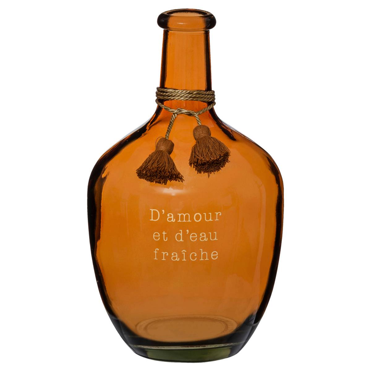 Vase dame-jeanne en verre H31cm GYPSY blanc, ATMOSPHERA