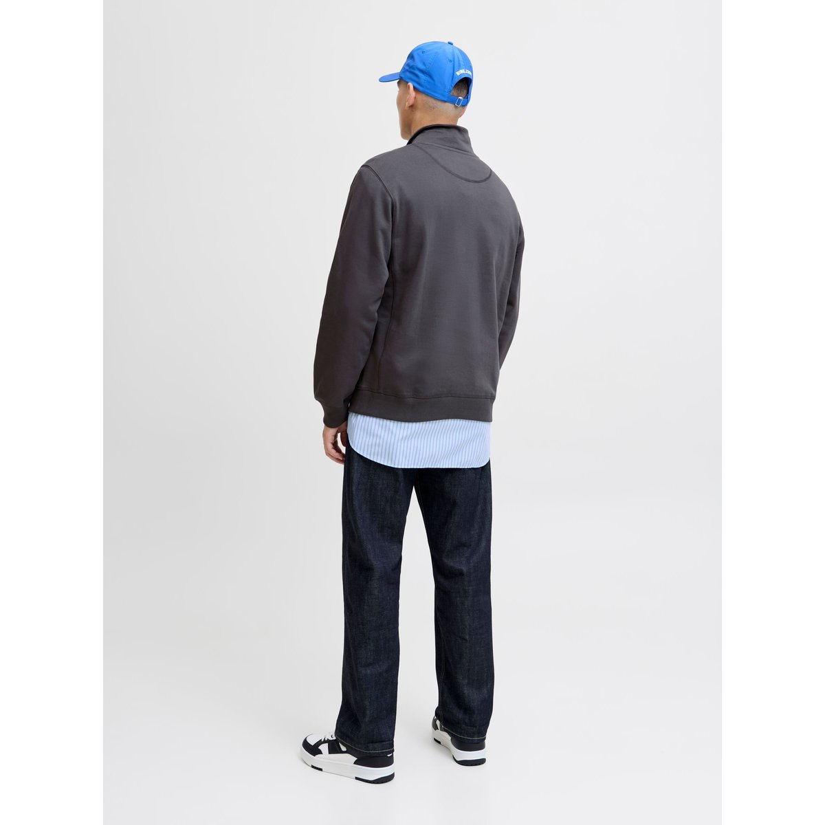 Sweat À Mi-Fermeture Éclair asphalt, JACK & JONES