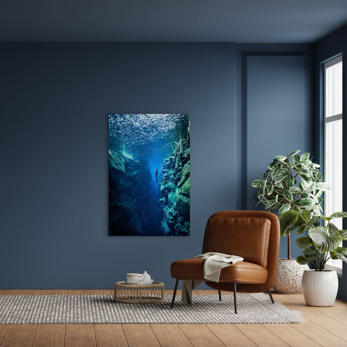 Tableau Mural Paysage Sous-marin MER tableau en verre synthétique, CEANOTHE