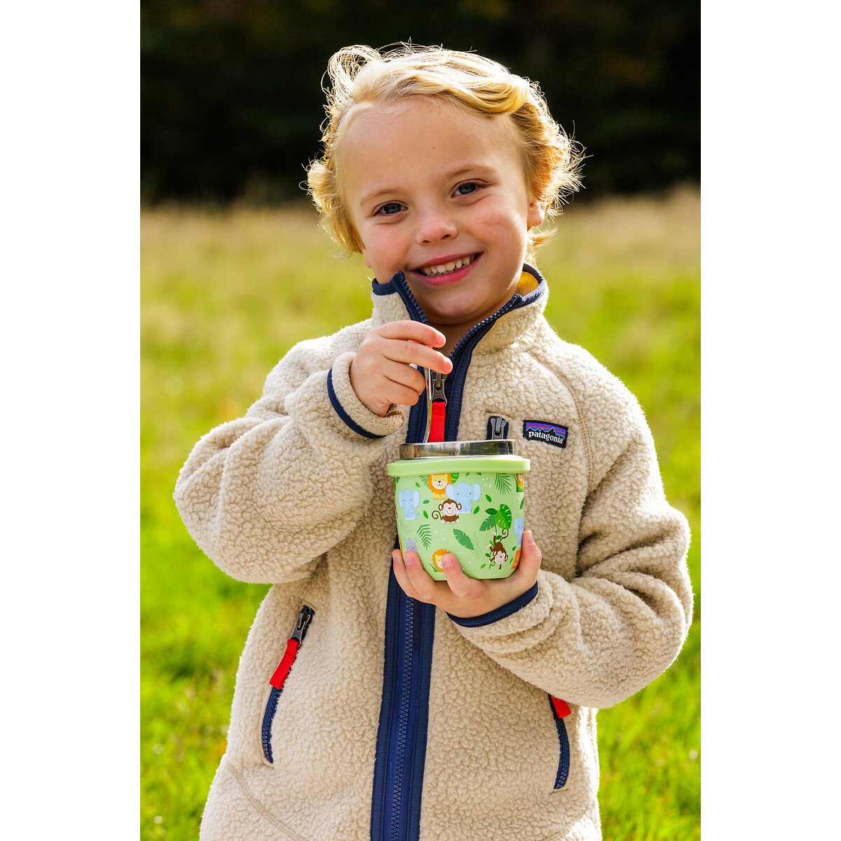 Kids Jungle Food Flask & Water Bottle Set green, VINERS