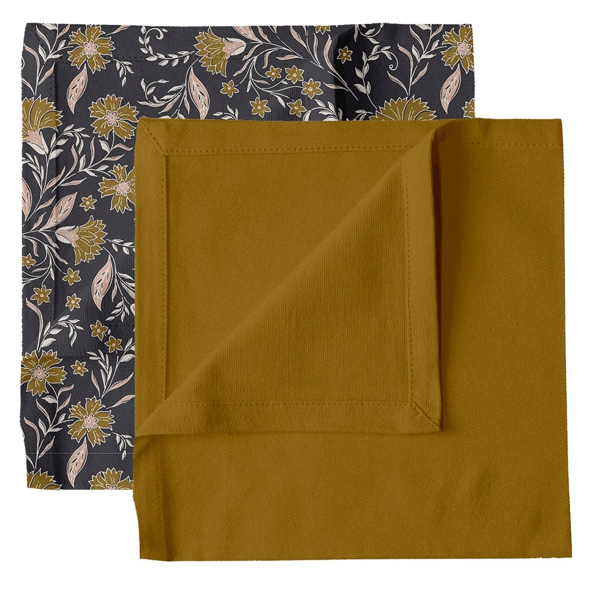 Lot de 2 serviettes de table bicolore INDIES JAIPUR bronze, TODAY