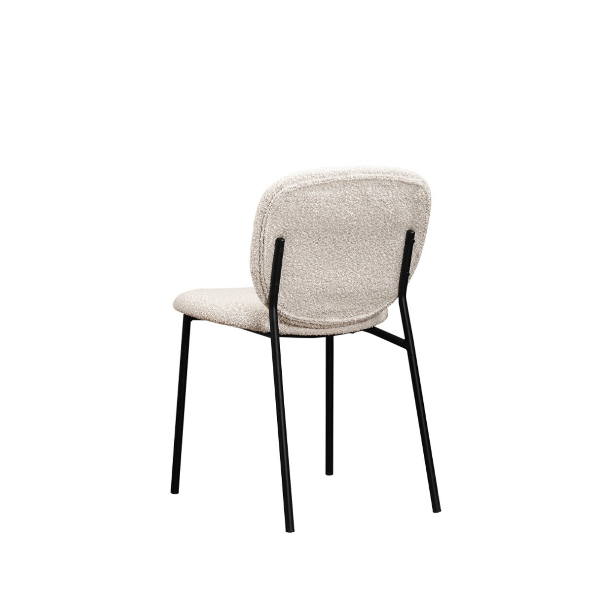 Lot de 2 chaises en tissu bouclette et métal- DALBY écru, DRAWER