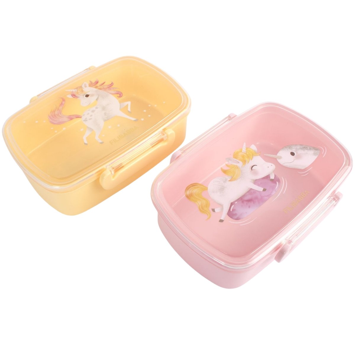 Lot de 2 lunch box jaune, rose, blanc, FILIBABBA