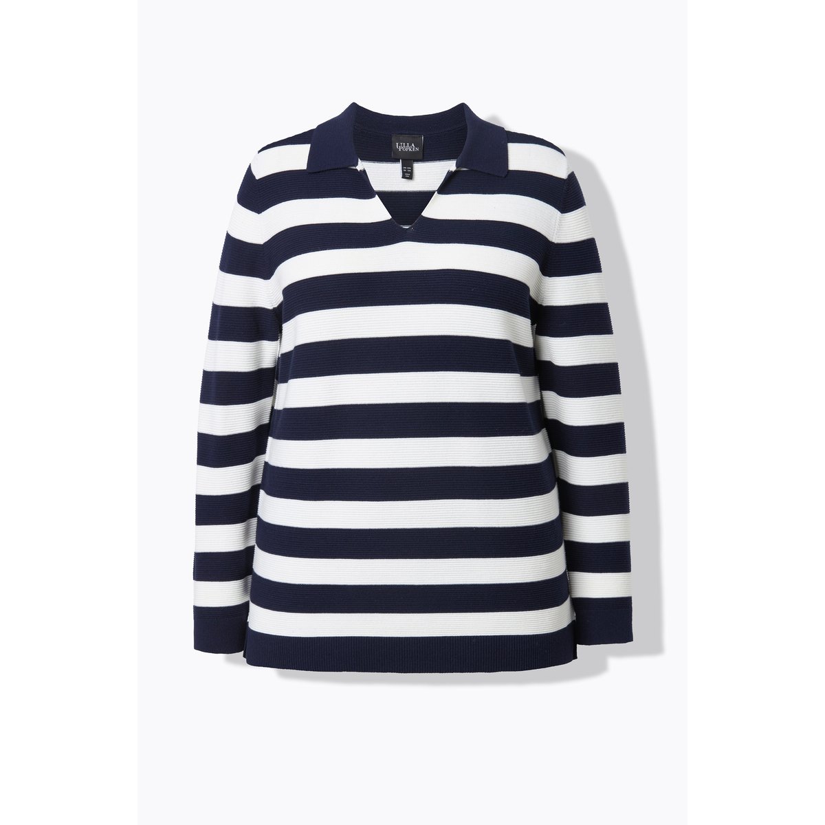 Pull rayé, maille envers marine, ULLA POPKEN