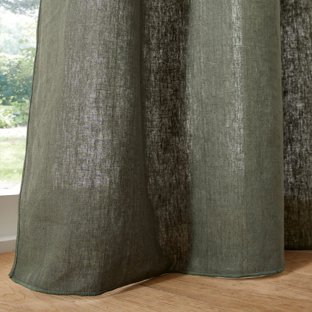 Tenda lino lavato, Onega verde rosmarino, LA REDOUTE INTERIEURS