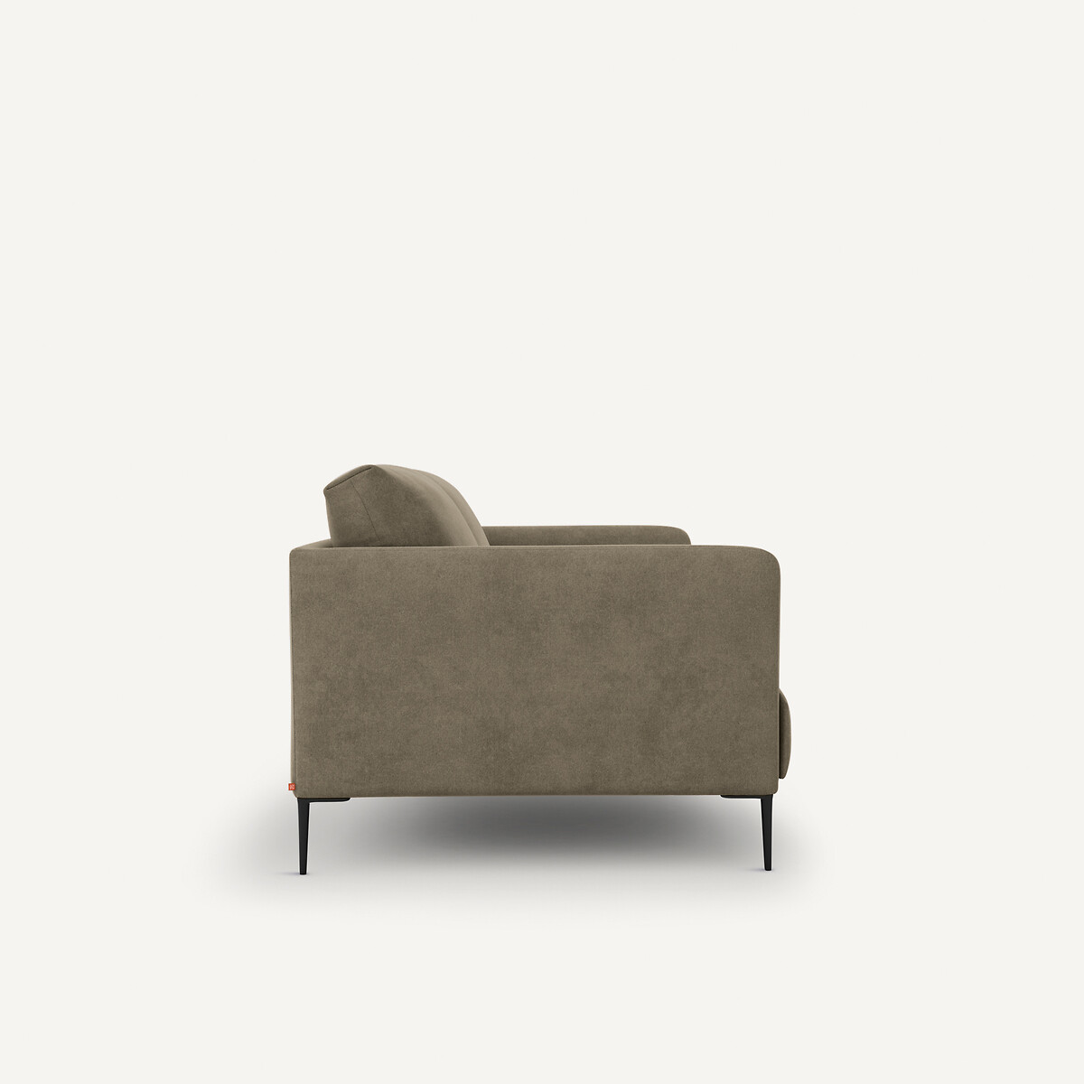 Canapé compact 3 places, en velours stonewashed, OSCAR gris shiitaké, AM.PM X EMMANUEL GALLINA