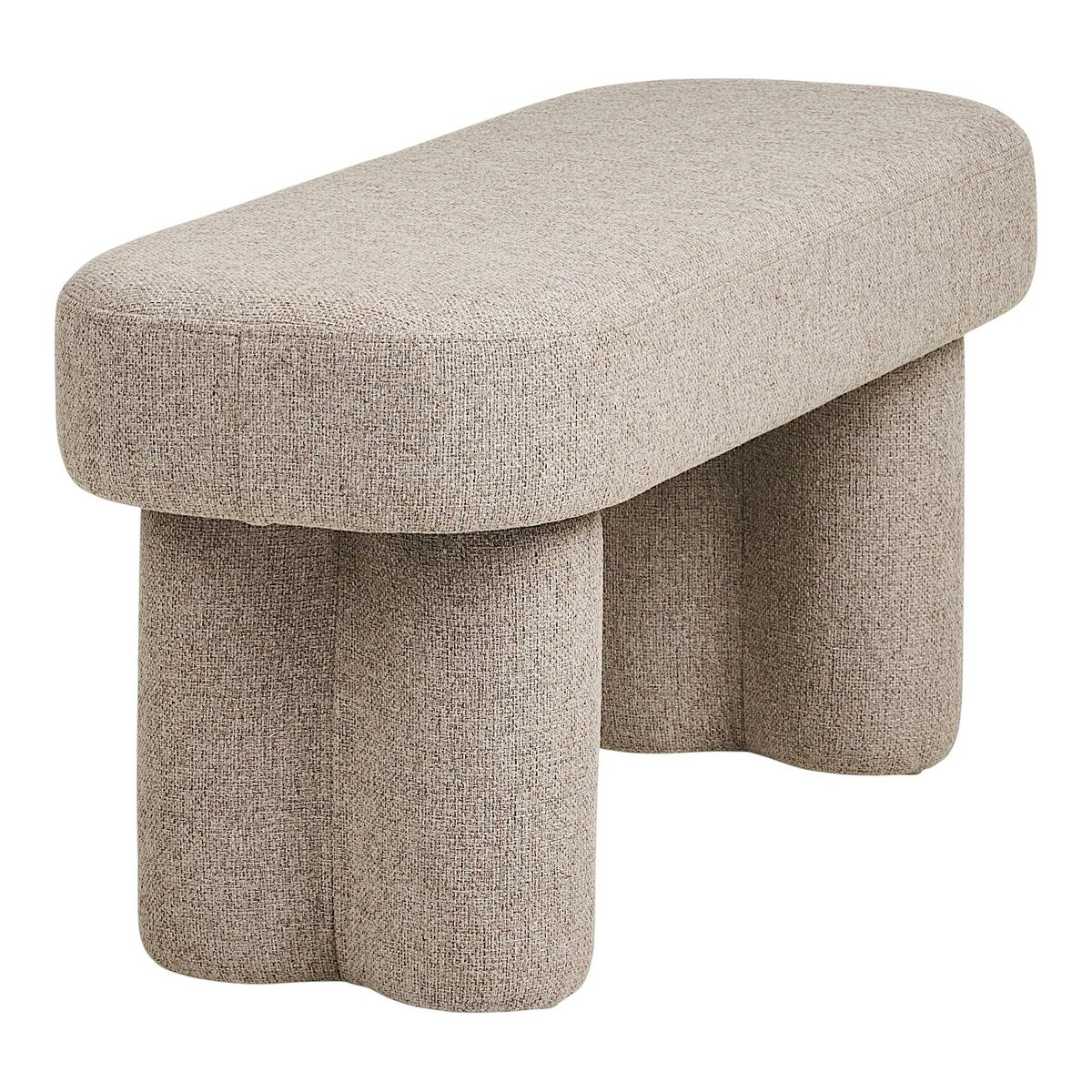 Banc d'entrée en tissu sable à pieds doubles BERLIN beige, PIER IMPORT
