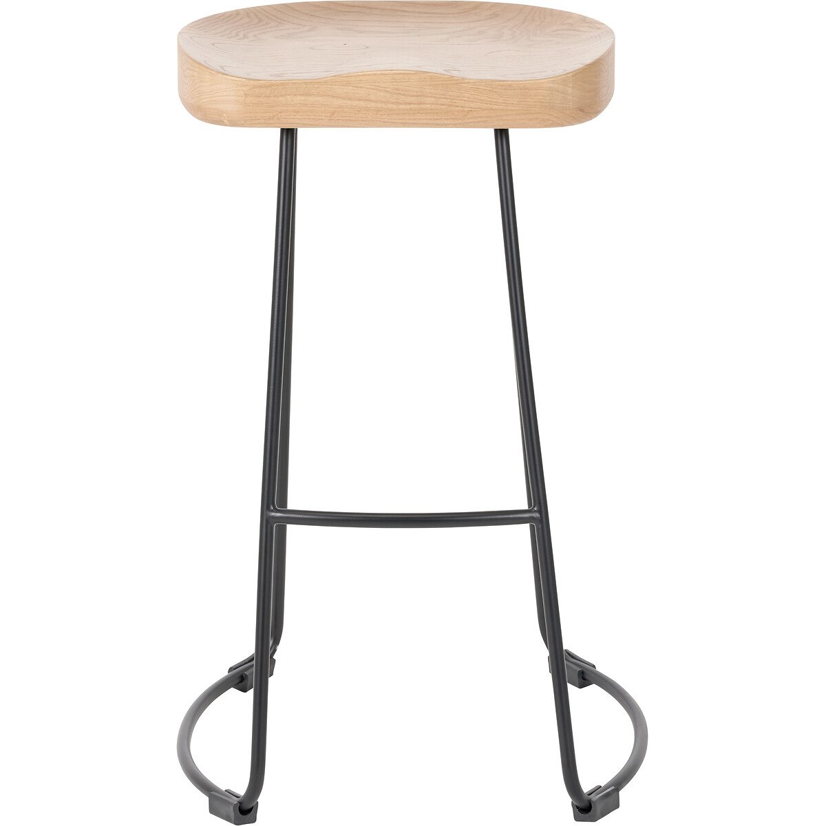 Lorian Ash Wood and Metal Ergonomic Bar Stool natural/black, ÉDITÉ